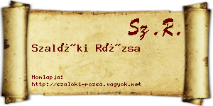 Szalóki Rózsa névjegykártya
