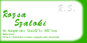 rozsa szaloki business card